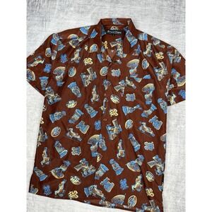 Vtg Snoop Dogg‎ Clothing Shirt Mens Large Brown Button up Y2K Hip Hop Homie